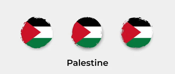 Palestina Bandera Grunge Burbuja Vector Icono Ilustración — Vector de stock