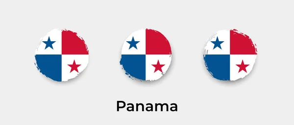 Pavillon Panama Grunge Bulle Vecteur Icône Illustration — Image vectorielle