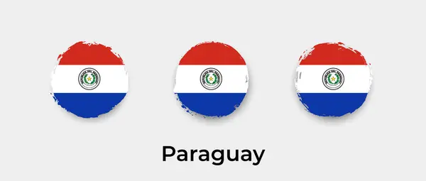 Paraguay Vlag Grunge Bel Vector Pictogram Illustratie — Stockvector