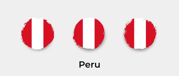 Peru Flagge Grunge Blase Vektor Symbol Illustration — Stockvektor