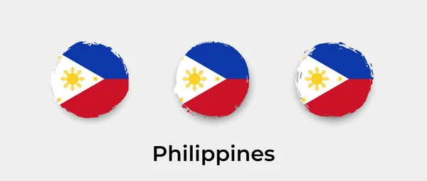 Philippines Flag Grunge Bubble Vector Icon Illustration — Stock Vector