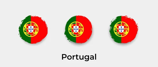 葡萄牙国旗Grunge泡沫矢量图标说明 — 图库矢量图片