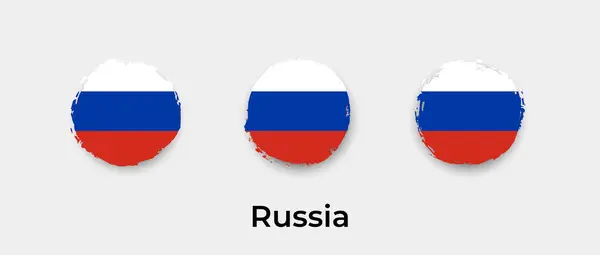 Ilustrasi Ikon Gelembung Bulatan Tanda Rusia Grunge - Stok Vektor