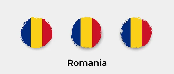 Romania Flag Grunge Bubble Vector Icon Illustration — Stock Vector