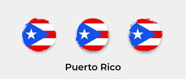 Porto Rico Drapeau Grunge Bulle Vecteur Icône Illustration — Image vectorielle