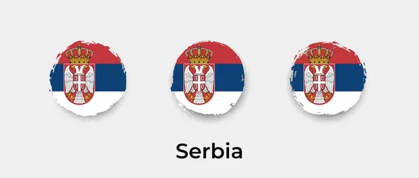 Serbia Flag Grunge Bubble Vector Icon Illustration — Stock Vector