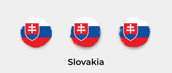 スロバキアの旗グラウンジバブルベクトルアイコンイラスト — ストックベクタ