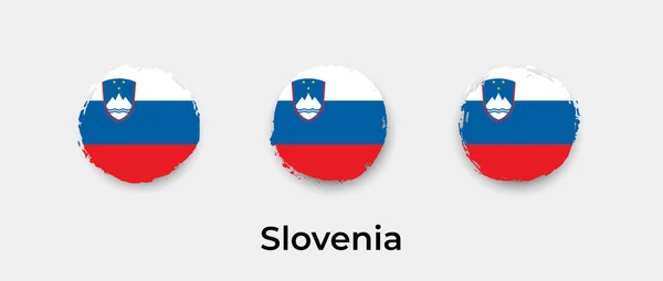 スロベニアの旗グラウンジバブルベクトルアイコンイラスト — ストックベクタ