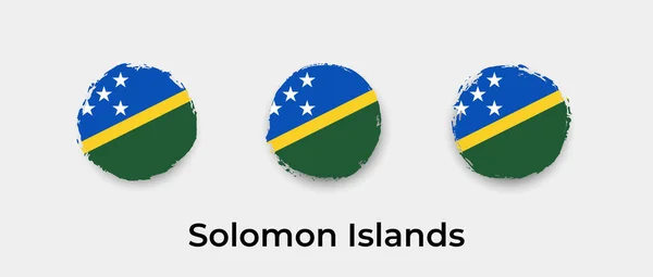 stock vector Solomon Islands flag grunge bubble vector icon illustration