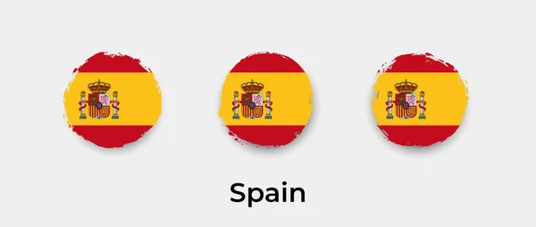 España Bandera Grunge Burbuja Vector Icono Ilustración — Vector de stock
