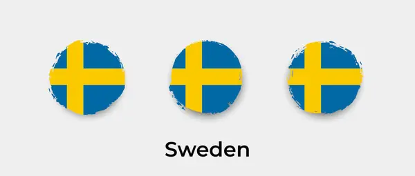 瑞典国旗Grunge泡沫矢量图标说明 — 图库矢量图片