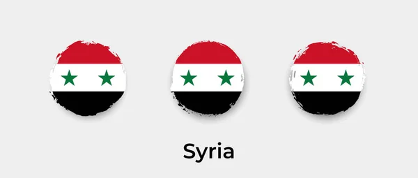Siria Bandiera Grunge Bolla Vettore Icona Illustrazione — Vettoriale Stock