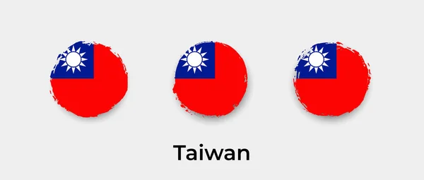 Bandera Taiwán Grunge Burbuja Vector Icono Ilustración — Vector de stock