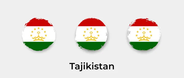 塔吉克斯坦国旗Grunge泡沫矢量图标说明 — 图库矢量图片