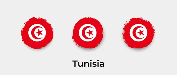 Tunesien Flagge Grunge Blase Vektor Symbol Illustration — Stockvektor