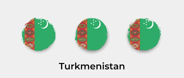Turkmenistan Flagge Grunge Blasenvektor Symbol Illustration — Stockvektor