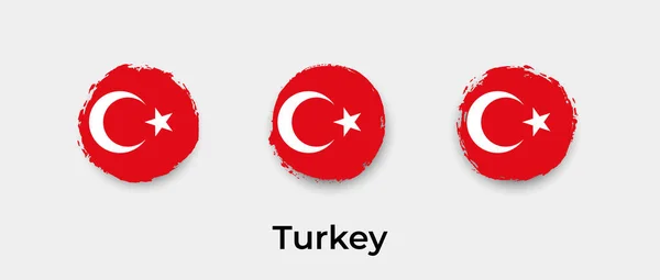 Turquía Bandera Grunge Burbuja Vector Icono Ilustración — Archivo Imágenes Vectoriales