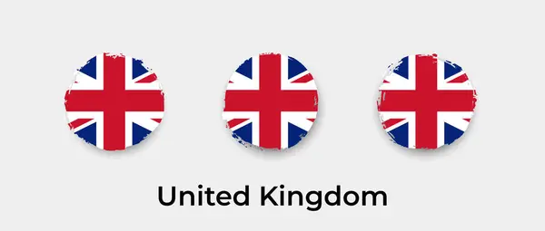 Egyesült Királyság Flag Grunge Bubble Vector Icon Illustration — Stock Vector