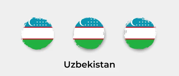 Ouzbékistan Drapeau Grunge Bulle Vecteur Icône Illustration — Image vectorielle
