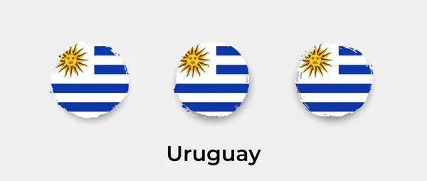 ウルグアイの旗グラウンジバブルベクトルアイコンイラスト — ストックベクタ