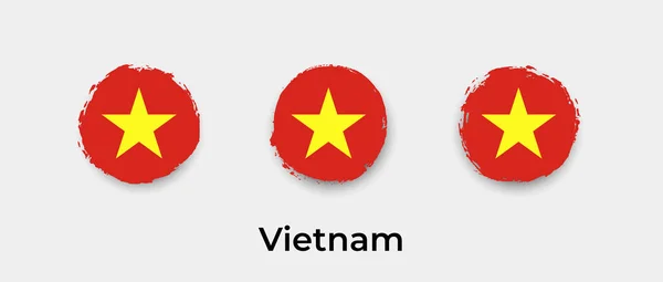 Vietnam Vlajka Grunge Bublina Vektorová Ikona Ilustrace — Stockový vektor