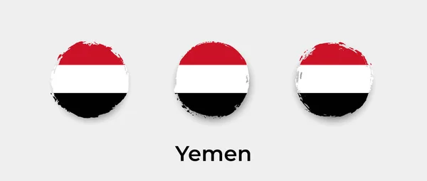 Yemen Bandiera Grunge Bolla Vettore Icona Illustrazione — Vettoriale Stock