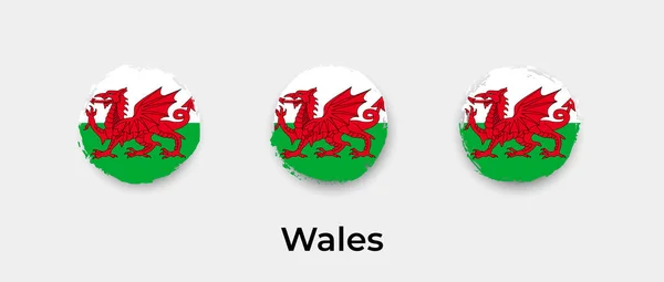 Wales Zászló Grunge Buborék Vektor Ikon Illusztráció — Stock Vector