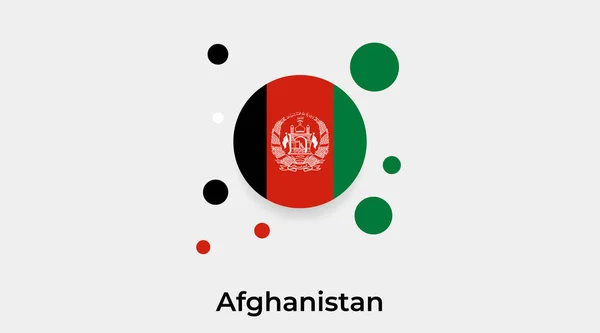 Afganistan Bayrak Baloncuk Daire Yuvarlak Şekil Ikonu Renkli Vektör Illüstrasyonu — Stok Vektör
