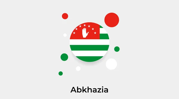 阿布哈兹国旗圆圈圆形图标彩色矢量插图 — 图库矢量图片