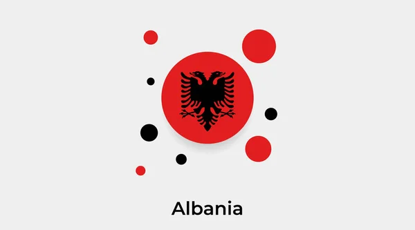 Албанія Прапор Бульбашки Круглої Форми Значок Барвисті Векторні Ілюстрації — стоковий вектор