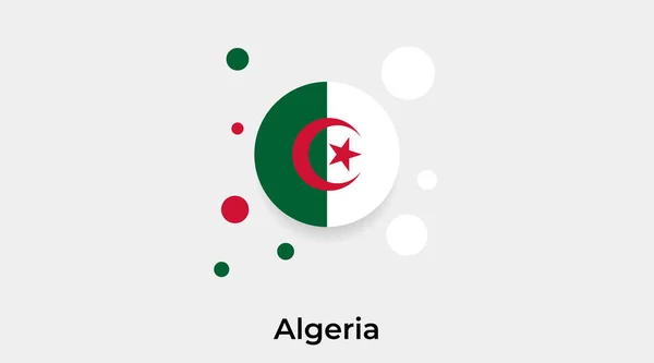 Algérie Drapeau Bulle Cercle Forme Ronde Icône Vectoriel Coloré Illustration — Image vectorielle