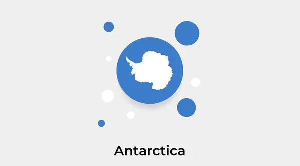 Antártida Bandera Burbuja Círculo Redondo Forma Icono Colorido Vector Ilustración — Archivo Imágenes Vectoriales