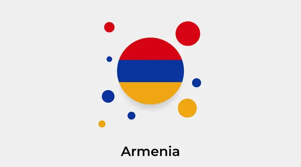 Armenia Flaga Bańka Okrągły Kształt Ikona Kolorowy Wektor Ilustracja — Wektor stockowy