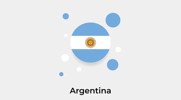 Argentine Drapeau Bulle Cercle Forme Ronde Icône Vectoriel Coloré Illustration — Image vectorielle