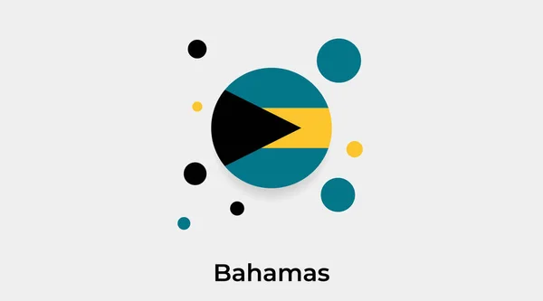 Bahamas Bandera Burbuja Círculo Redondo Forma Icono Colorido Vector Ilustración — Vector de stock