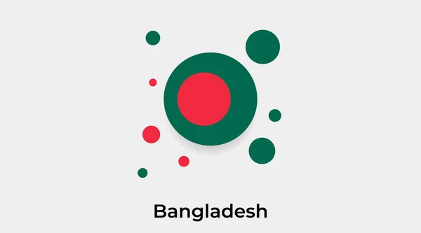 Bangladesch Flagge Blase Kreis Runde Form Symbol Bunte Vektor Illustration — Stockvektor