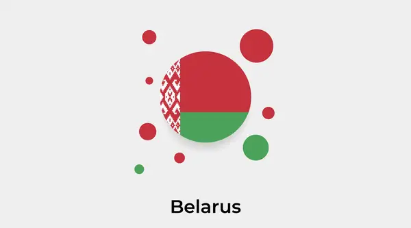 Weißrussland Flagge Blasenkreis Runde Form Symbol Bunte Vektor Illustration — Stockvektor