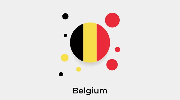 比利时国旗圆圈圆形图标彩色矢量插图 — 图库矢量图片