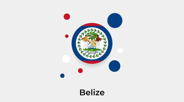 Belize Vlag Bel Cirkel Ronde Vorm Pictogram Kleurrijke Vector Illustratie — Stockvector