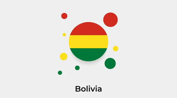 玻利维亚国旗圆圈圆形图标彩色矢量插图 — 图库矢量图片