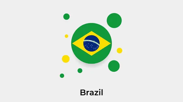 Brazil Flag Bubble Circle Shape Icon Colorful Vector Illustration — Stock Vector