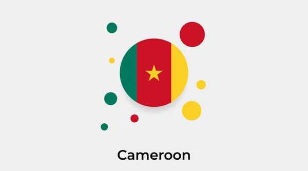 Cameroon Flag Bubble Circle Shape Icon Colorful Vector Illustration — Stock Vector