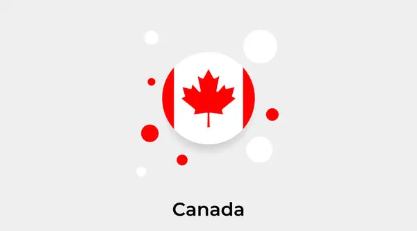 Kanada Bayrak Yuvarlak Yuvarlak Şekil Ikonu Renkli Vektör Illüstrasyonuname — Stok Vektör