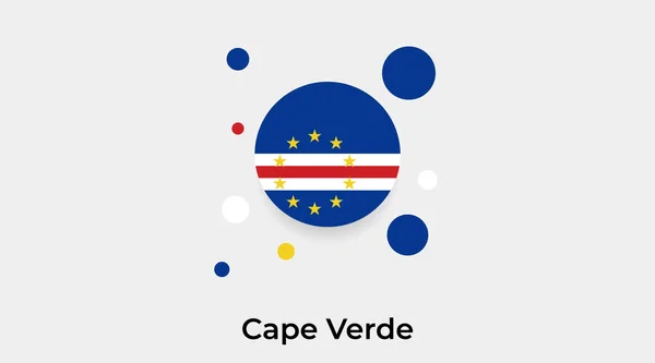 Capo Verde Bandiera Bolla Cerchio Forma Rotonda Icona Colorato Vettoriale — Vettoriale Stock