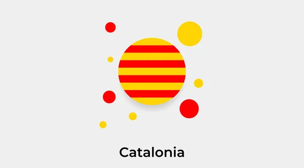 Katalonien Flagge Blasenkreis Runde Form Symbol Bunte Vektor Illustration — Stockvektor
