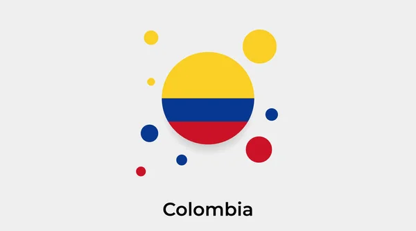 Колумбія Прапор Бульбашки Круглої Форми Значок Барвисті Векторні Ілюстрації — стоковий вектор