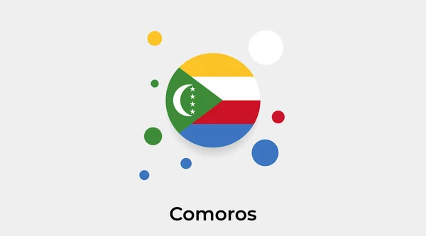 Komoros Bayrak Yuvarlak Şekil Ikonu Renkli Vektör Illüstrasyonu — Stok Vektör