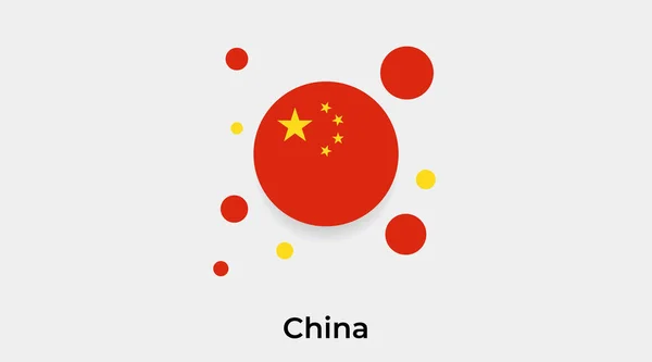 China Flagge Blase Kreis Runde Form Symbol Bunte Vektor Illustration — Stockvektor