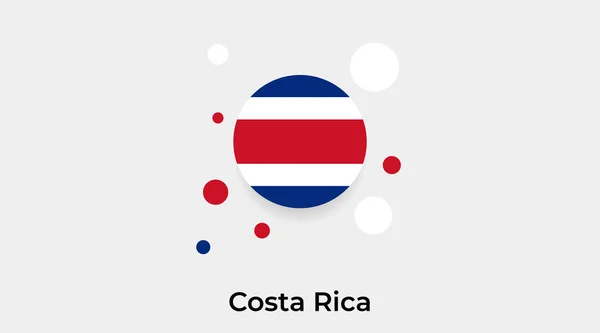Kostarika Vlajka Bublina Kruh Kruhový Tvar Ikona Barevný Vektor Ilustrace — Stockový vektor