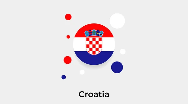 克罗地亚国旗圆圈圆形图标彩色矢量插图 — 图库矢量图片